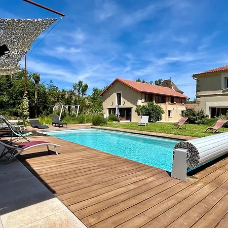 Tatil Evi Campagne Famille 15 Pers Piscine Chauffee Jeux Enfants Petanque Saint-Sauvy